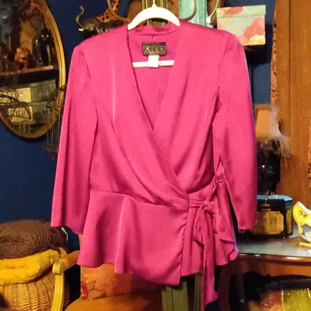 Women's Large Alex Evenings Fuchsia Formal Wear Blouse